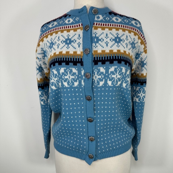Vintage JERSILD Sweater Button Cardigan M/L Orlon Acrylic Made In Wisconsin USA - Picture 1 of 14